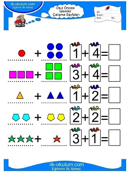 Çocuklar İçin toplam işlemi yaprak testleri 